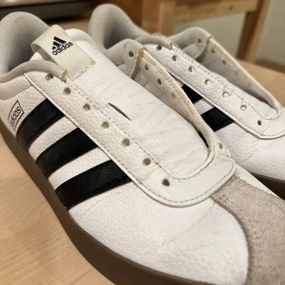 Adidas Womens VL court 3.0, White and Black Sneakers - Picture 5 of 12